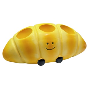 可爱可颂牛角包陶瓷电动牙刷收纳置物架洗手台洗漱台牙膏牙刷底座