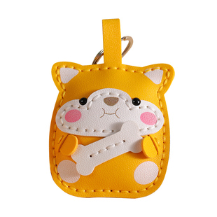 手工皮具diy材料包小动物小猴小猪 皮革钥匙扣皮挂件自制包包挂饰