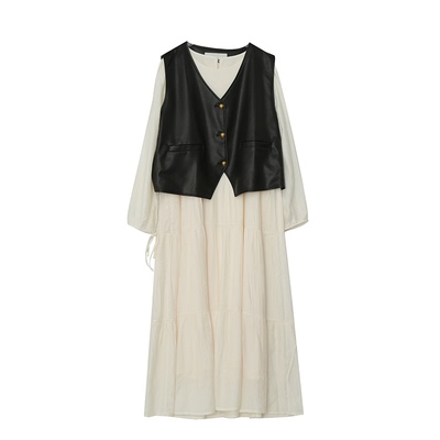 浪漫氛围感连衣裙两件套显瘦藏肉