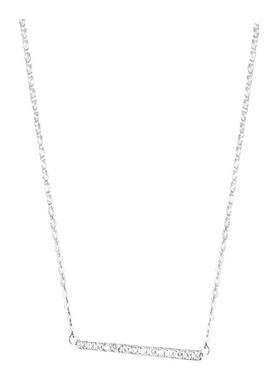 S925纯银个性镶钻一字形锁骨链女