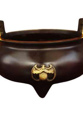 黄铜五福香炉家用室内供奉蝙蝠香