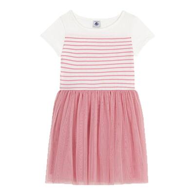 【断码特惠】法国小帆船童装Petitbateau女童条纹连衣裙A0DIM