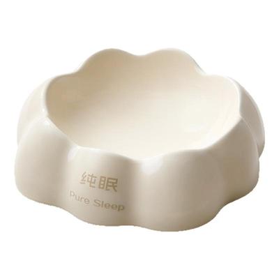 【纯眠_云朵陶瓷碗】猫粮碗猫咪喝水碗保护颈椎防打翻斜口宠物碗