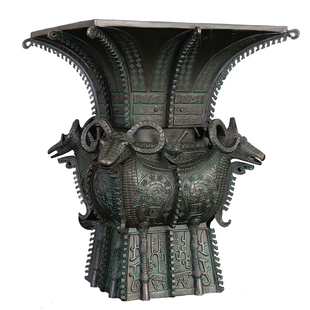 徽匠铜韵 纯黄铜四羊方尊青铜鼎仿古青铜器酒杯办公室客厅摆件