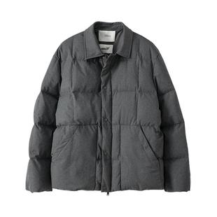 THESSNCE 阳离子双色纺羊毛质感 鸭绒翻领羽绒服男冬