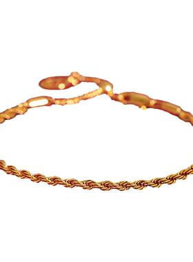 古里雅金色麻花扭结手链高级感