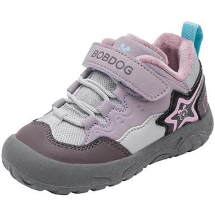 巴布豆童鞋女童鞋子冬季儿童加绒加厚运动鞋2025新款小女孩二棉鞋