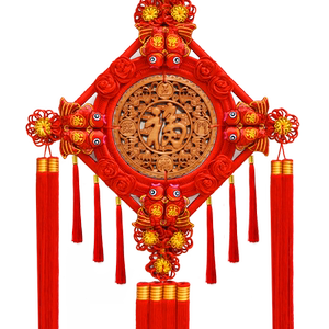 中缘结桃木中国结精细雕刻