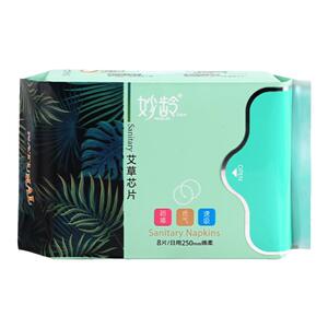 艾草芯片卫生巾妙龄少女棉柔