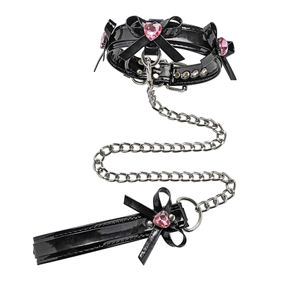 刻字小狗骨头铃铛项圈女m牵引绳