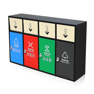 二三四分类不锈钢垃圾桶室内户外公共场所分类大号商用带盖果皮箱