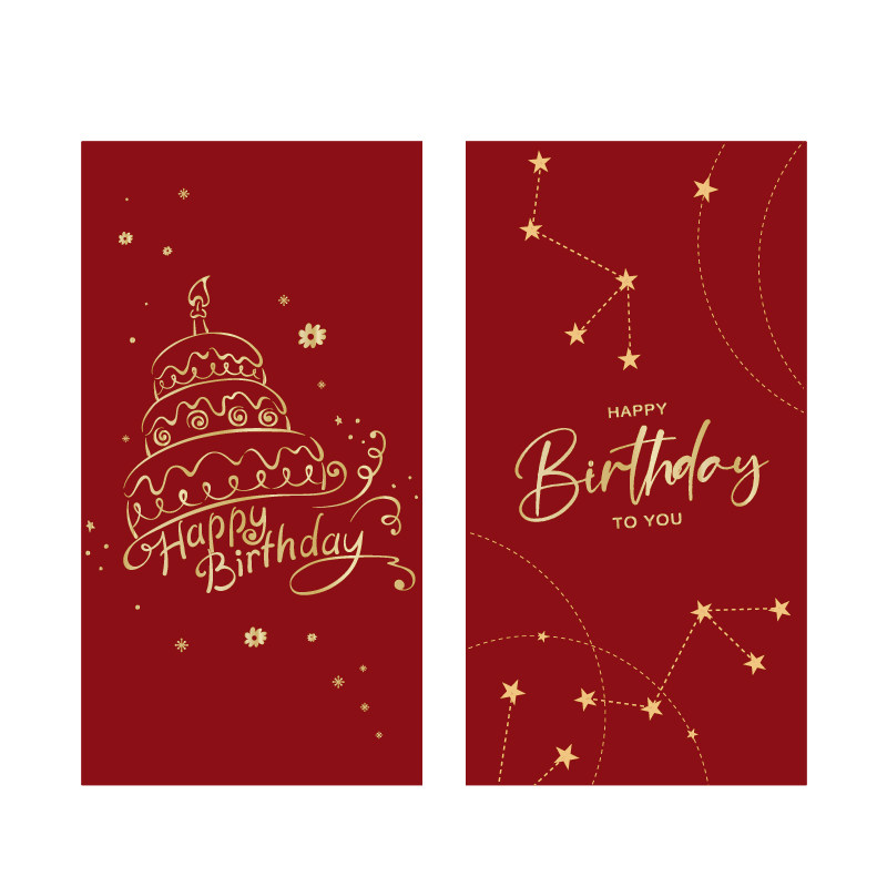 新品创意欧式ins风生日快乐千元利是封 森系精致闺蜜生日红包袋