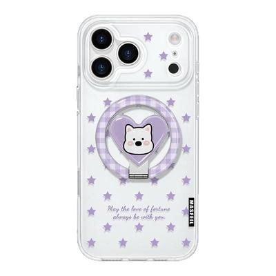 MASFEIL × 星空小狗适用苹果17Promax手机壳新款Ro9磁吸带支架iPhone16Pro保护套高级感女ip15pm可爱超薄14