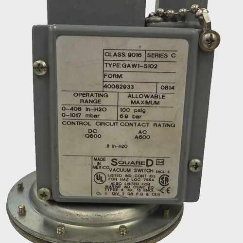 SQUARE D Class 9016 Type GAW1-S102 VACUUM SWITCH 0 to 1017 m