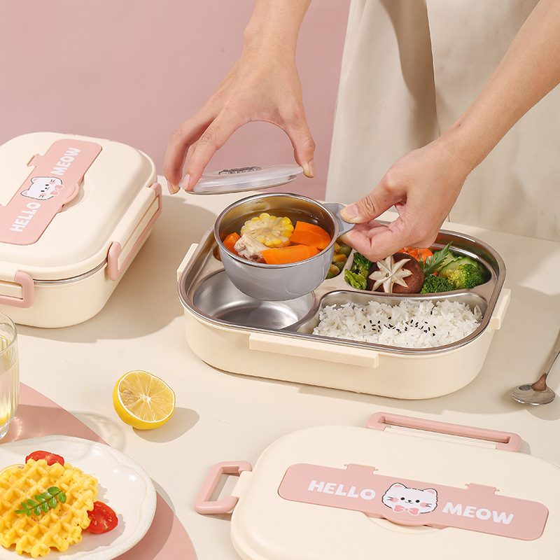 15304不锈钢保温饭盒餐盘便当盒上班族午餐盒微波炉学生