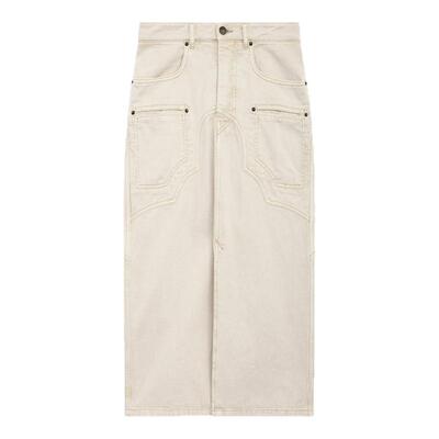 ISABEL MARANT2025 BRITT简约前开衩牛仔中长半裙女