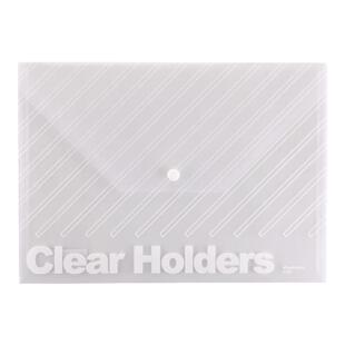 三木效率王P330 A4按扣式文件袋公文袋透明防水透明斜纹10个装