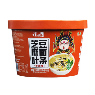 程校长芝麻叶豆面条桶装清真河南特产糊涂面泡面方便面宵夜速食品