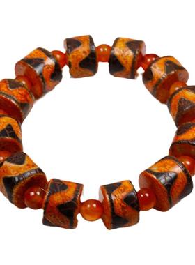 西藏男士玛瑙天珠虎牙天珠