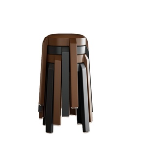 安居客塑料凳子软包餐凳家用结实耐用加厚可叠放中古风高级感圆凳