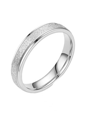 满天星磨砂小众戒指钛钢感黑白设计情侣对戒男女不掉色指环