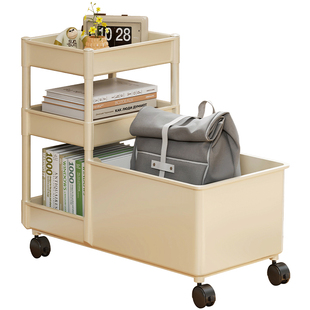 桌下书包收纳架办公室小推车落地书桌书本柜神器学生可移动置物架