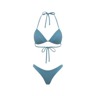 Yukari Swim2026新款高级感分体泳衣海边度假牛仔蓝平角比基尼