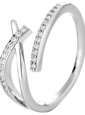 925银轻奢交叉戒指女高级感ins