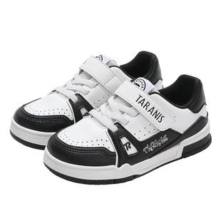 泰兰尼斯春秋款儿童板鞋男童低帮运动鞋女童软底黑白熊猫休闲鞋子