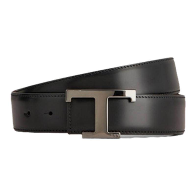 TOD'S官方正品男士TIMELESS大T扣双面皮革腰带3.5CM