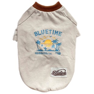 夏日橘子海！狗衣服秋款T恤泰迪秋装柴犬柯基衣服宠物猫衣服纯棉