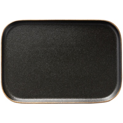 黑色磨砂金边盘寿司鸡翅早餐长条