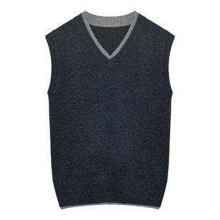 因由 经典简约舒适柔软宽松老钱风背心叠穿羊绒V领马甲女无袖上衣