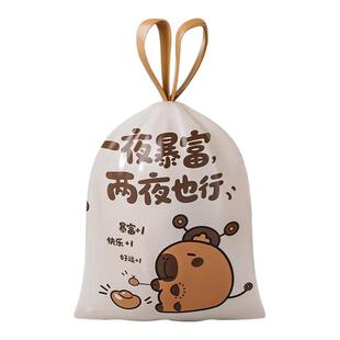 加大防漏厨房客厅办公清洁塑料袋加厚家用抽绳式一夜暴富垃圾袋