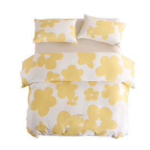 CASUCA绣球花蚕丝蛋白长绒棉四件套50支春夏季床上用品纯棉母婴级