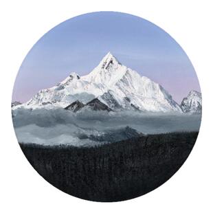 三千山原创手绘丙烯画《梅里雪山-神女峰》丙烯肌理画 客厅装饰画