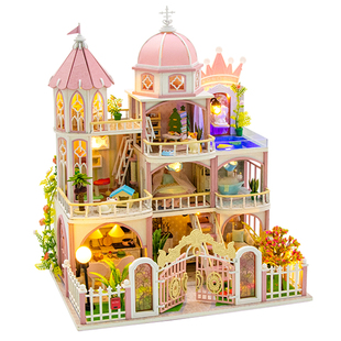 diy小屋温莎斯堡童话建筑别墅手工玩具模型拼装房子生日新年礼物