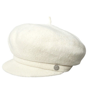 秋冬显脸小羊毛呢八角帽子女画家帽百搭圆顶报童帽时尚鸭舌贝雷帽