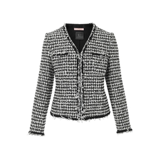 【吉娜同款】LIME莱茵优雅小香风格纹粗花呢短截上衣秋冬新款