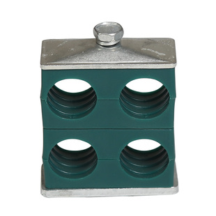 轻型塑料管夹左右联双孔上下层四孔船用油管管卡液压管夹6-42mm