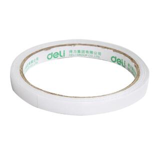 得力30400双面胶9/12/18/24mm双面胶透明文具学生强力高温薄宽窄粘手撕胶贴不留痕超薄透明高粘