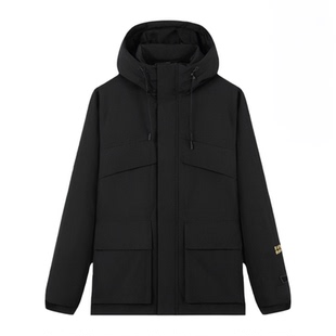 【黑曜石鹅绒服】雪中飞26春新款短款羽绒服连帽精致保暖工装气质