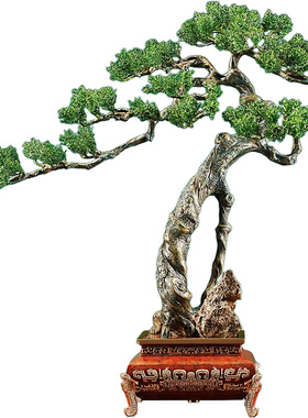 《金盏松庭》铜松摆件乔迁开业礼