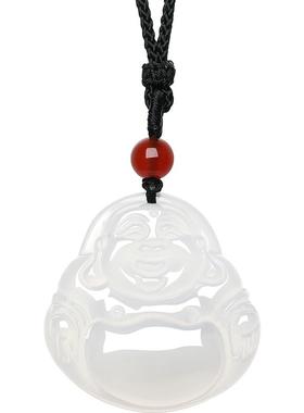 六桂福珠宝素石弥勒佛吊坠