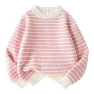 史努比女童加绒毛衣冬季2025新款女孩针织衫加厚一体绒儿童毛线衣