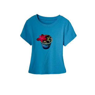 紧身短款T恤女短袖夏季新款休闲辣妹风修身显瘦百搭半袖衫上衣潮