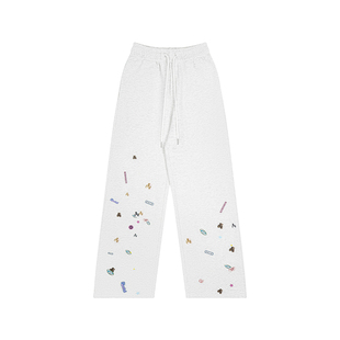 【鞠婧祎同款】Called Back休闲裤女26春款趣味饭团熊印花直筒裤