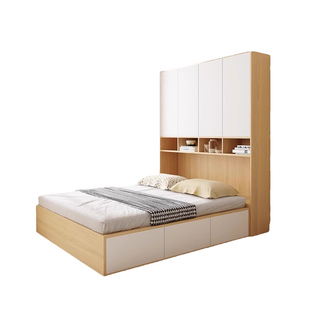 榻榻米衣柜床多功能床柜一体组合床柜小户型卧室全实木儿童储物床