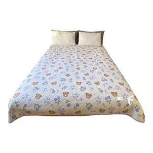 2024新外贸床盖双面纯棉加厚夹棉床单棉韩式夏被薄睡垫斜纹单双人