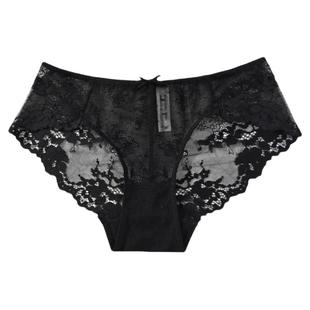 蕾丝内裤女性感全透明波点网纱刺绣无痕夏季超薄大码纯棉档三角裤